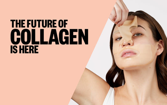 Woman peeling off Peace Out's Overnight Bio-Collagen Recovery Mask