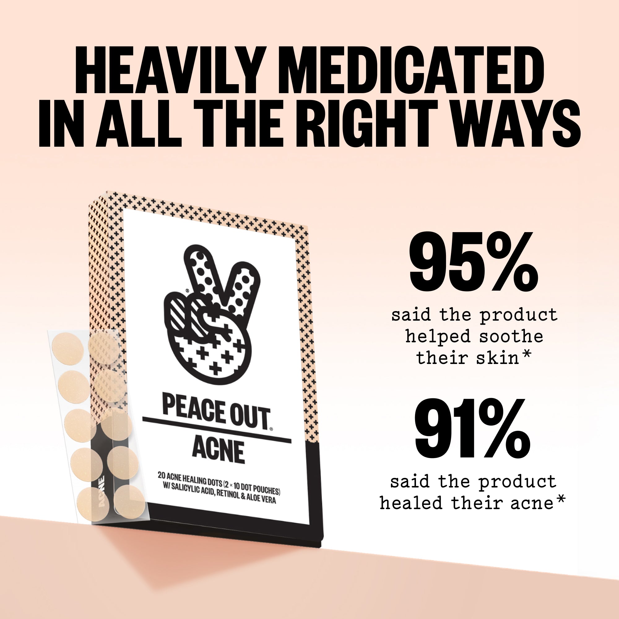 新品未開封　PEACE OUT Acne Healing Dots 20枚入 Peace Out Acne Treatment Dots | Clinically Proven Hydrocolloid