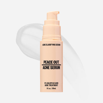 Peace Out Acne Serum bottle.