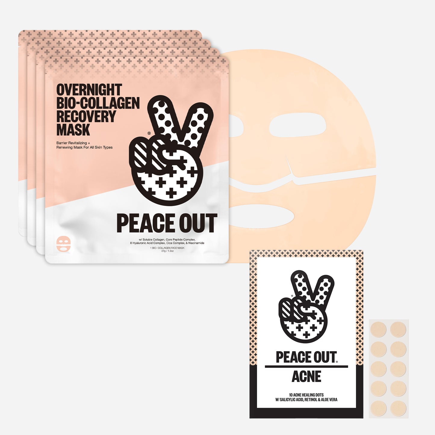 Overnight Bio-Collagen Recovery Masks + Free Pimple Patches Bundle