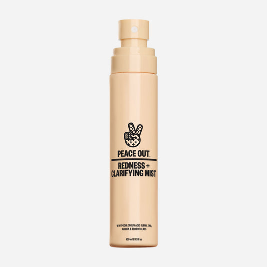 Peace Out Redness + Clarifying Mist bottle.