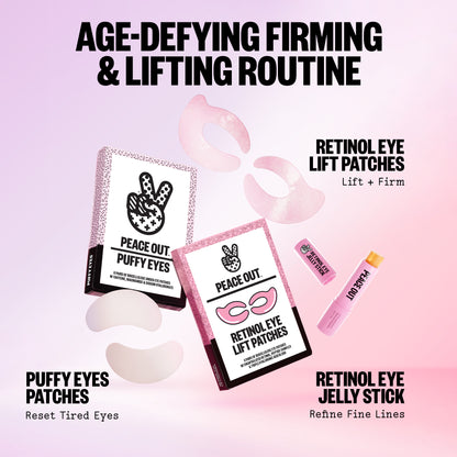 Cosmetic products for eye care with packaging on a pink background