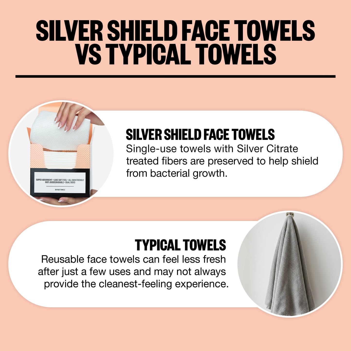 Silver Shield Face Towels